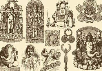 Vintage India Art - бесплатный vector #395683