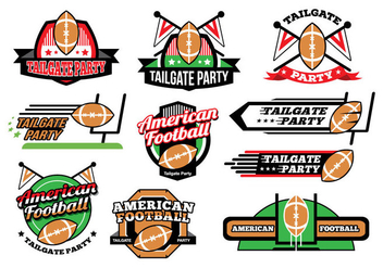 Free American Football Tailgate Party Sticker Vectors - vector #396143 gratis