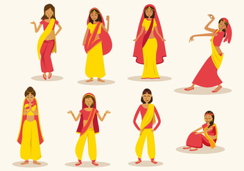 Free Indian Woman Vector - Free vector #396203