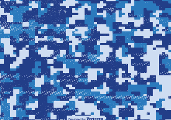 Multicam Pixelated Pattern Blue Vector Camouflage - Free vector #396483