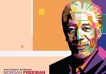 Morgan Freeman in Popart Portrait - бесплатный vector #396803