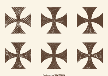Free Grunge Maltese Cross Vector Set - Free vector #397243