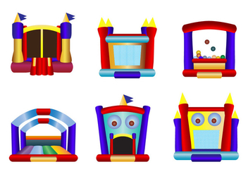 Children Bounce House Icon Vectors - vector gratuit #397393 