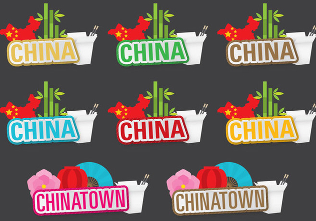 China And Chinatown Titles - vector gratuit #397413 