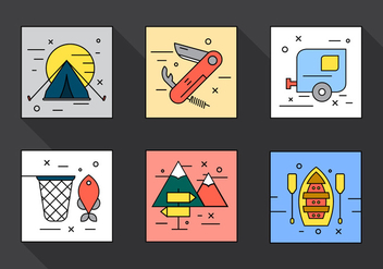 Camping Vector Icons - vector gratuit #397683 