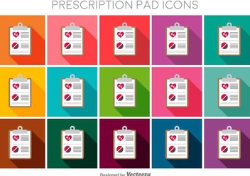 Prescription Pad Flat Color Vector Icons - бесплатный vector #397893