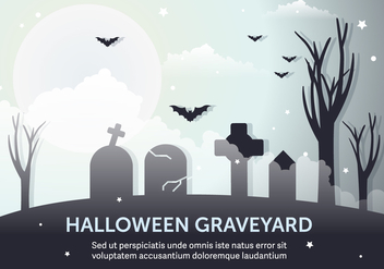 Dark Halloween Graveyard Vector Illustration - Kostenloses vector #397993