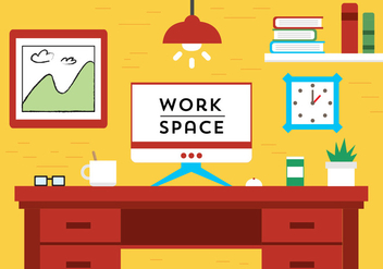 Free Flat Design Vector Work Space - Free vector #398243