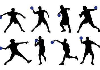 Silhouette Of Dodge Ball Player - vector gratuit #398513 