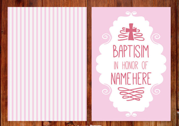Stripe Baptisim Card for Girl - vector gratuit #398743 