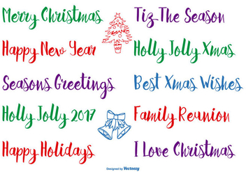 Hand Drawn Christmas Lettering - vector gratuit #398763 