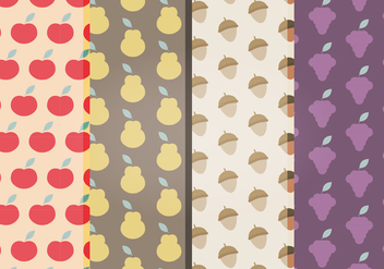 Vector Fruits Patterns - Free vector #398913