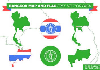 Bangkok Map And Flag Free Vector Pack - бесплатный vector #398933