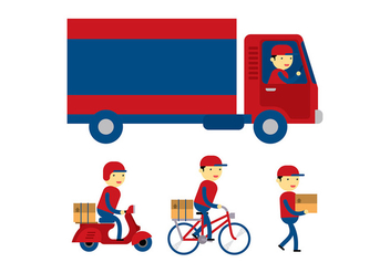Delivery Man Flat Vector - Free vector #399243