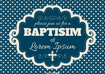 Cute Blue Baptisim Card - vector #399813 gratis