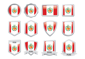 Free Peru Flag Badge - бесплатный vector #400363