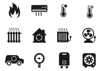 Free Heating and Cooling Icons Vector - vector gratuit #400763 