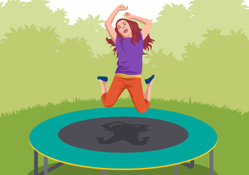 Kids Play Trampoline - Kostenloses vector #401183