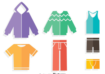 Colorful Tracksuit Flat Icons Vector - бесплатный vector #401233