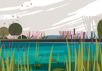 Peaceful Morning Swamp - Free vector #401243