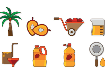 Set Of Palm Oil Icons - vector #401553 gratis