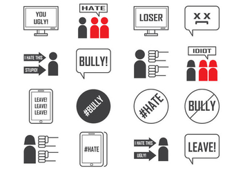 Free Social and Cyber Bullying Icon Vector - vector #401783 gratis
