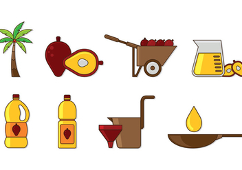 Set Of Palm Oil Icons - Kostenloses vector #402103