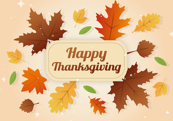 Free Happy Thanksgiving Day Leaves Banner - бесплатный vector #403403
