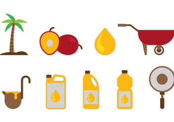 Set Of Palm Oil Icons - Free vector #403993