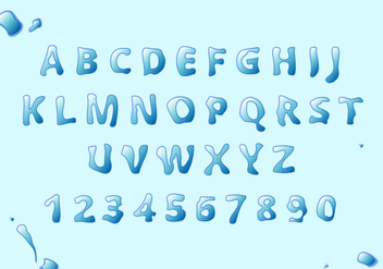 Water Font Free Vector - vector gratuit #404013 