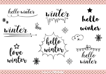 Hand Drawn Winter Labels Vector - бесплатный vector #404343