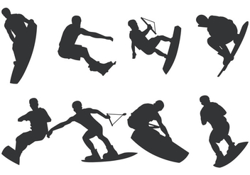 Wakeboarding Silhouette - Free vector #404733