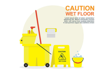 Wet Floor Illustration - Free vector #404743