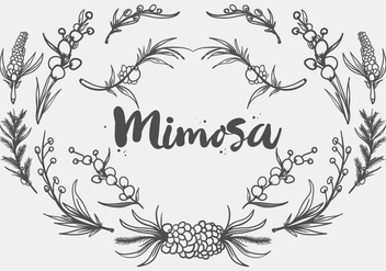 Free Hand Drawn Mimosa Plant Vector - Kostenloses vector #406073
