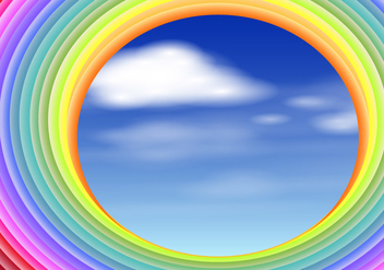 Rainbow Slinky With Sky Scene Illustration - Free vector #406563
