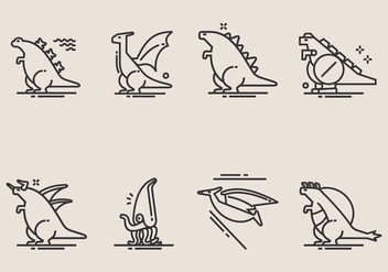 Dinosaur Vector Icons - Free vector #406793
