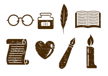 Poem Writer and Poet Vector Icons - vector gratuit #407483 