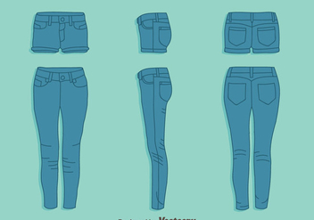 Blue Jean And Hot Pant Vector Set - vector gratuit #407603 