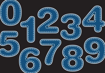 Blue Jeans Numbers - vector gratuit #407633 