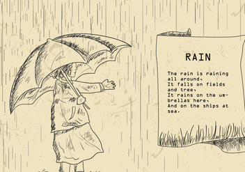Rain Poem Illustration - Free vector #408263
