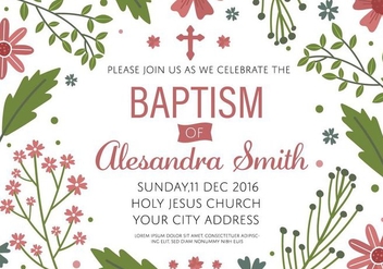 Free Baptism Invitation Template Vector - бесплатный vector #408873