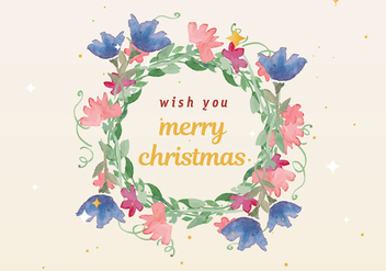 Free Christmas Watercolor Wreath Vector - vector gratuit #410043 
