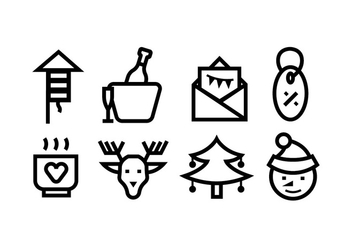 Christmas line icons - Free vector #410443
