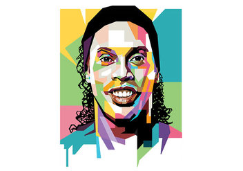 Ronaldinho - Popart Portrait - бесплатный vector #410893