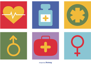 Colorful Medical Icon Collection - vector gratuit #410903 