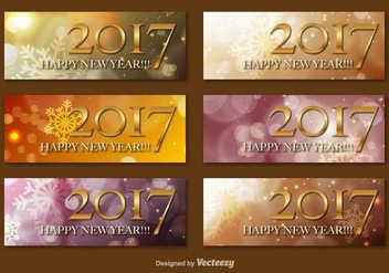 Happy New Year 2017 Vector Banners - vector gratuit #411223 