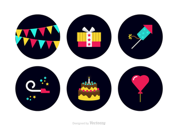 Free Colorful Party Favors Vector Icons - vector #411613 gratis