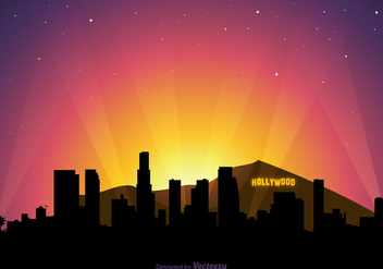 Free Vector Hollywood Skyline At Sunset - бесплатный vector #412103