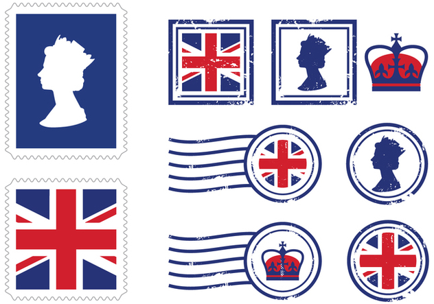 UK Royal Stamp Icons - vector #412363 gratis