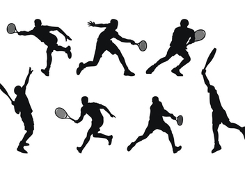 Tennis Player Silhouette - Free vector #413443